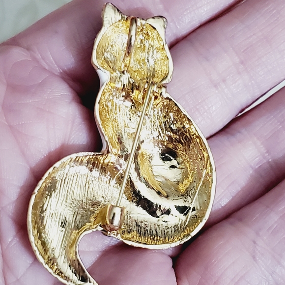 Fox brooch enamel crystal brown fall autumn animal woodland necklace pendant - Picture 7 of 9